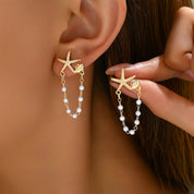 Boucles d'Oreilles Étoile de Mer & Perle - SEYCHELLES