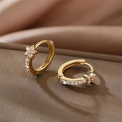 Créoles Étoile Serties - CRISTAL & ZIRCON