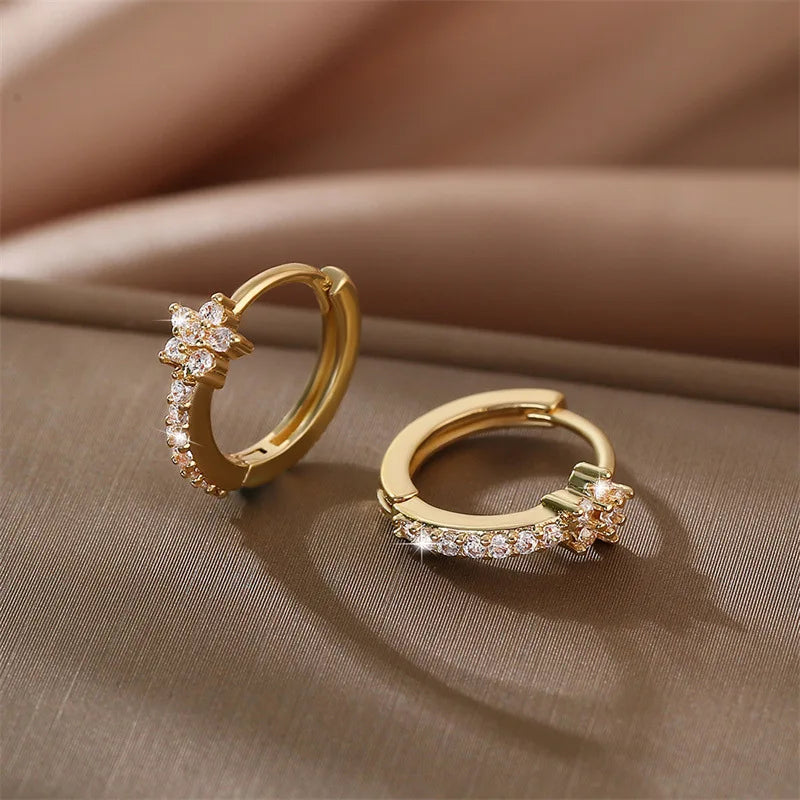 Créoles Étoile Serties - CRISTAL & ZIRCON