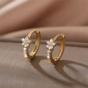 Créoles Étoile Serties - CRISTAL & ZIRCON