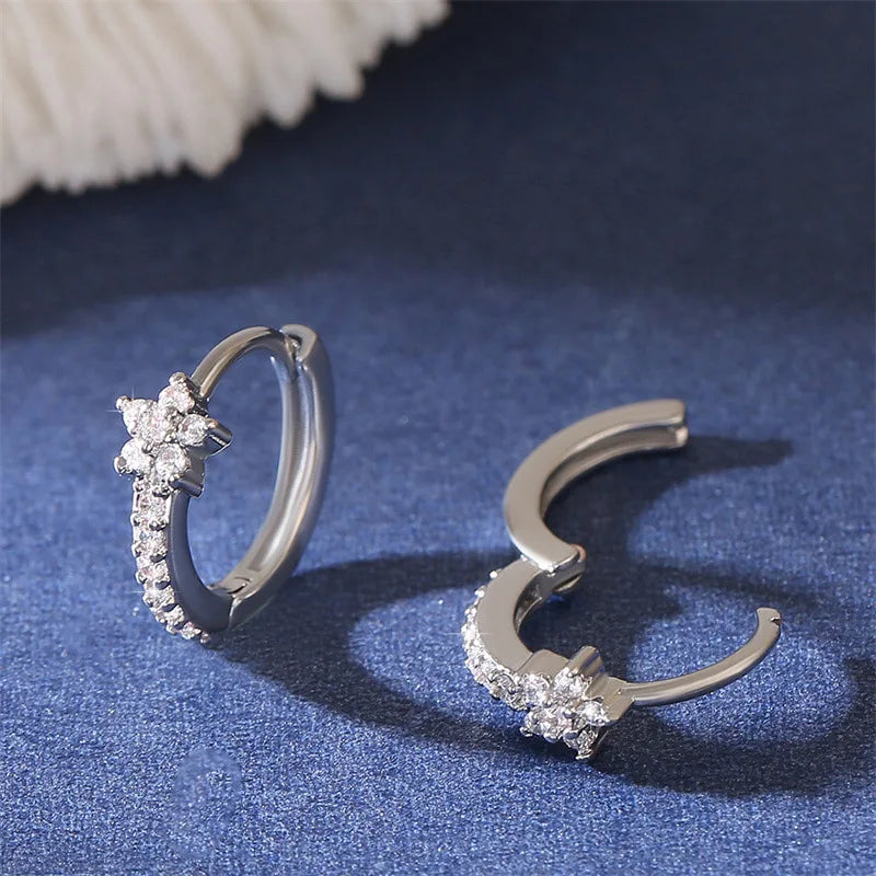 Créoles Étoile Serties - CRISTAL & ZIRCON
