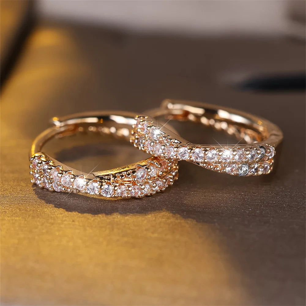 Aros Trenzados con Circonitas - CRISTAL & ZIRCON