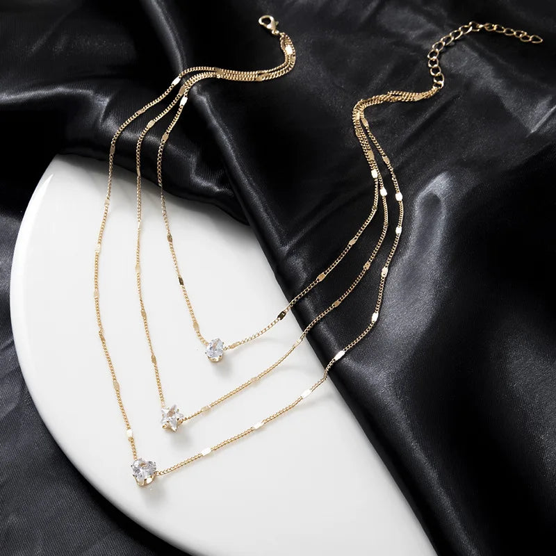 Collier Triple Rang - CRISTAL & ZIRCON
