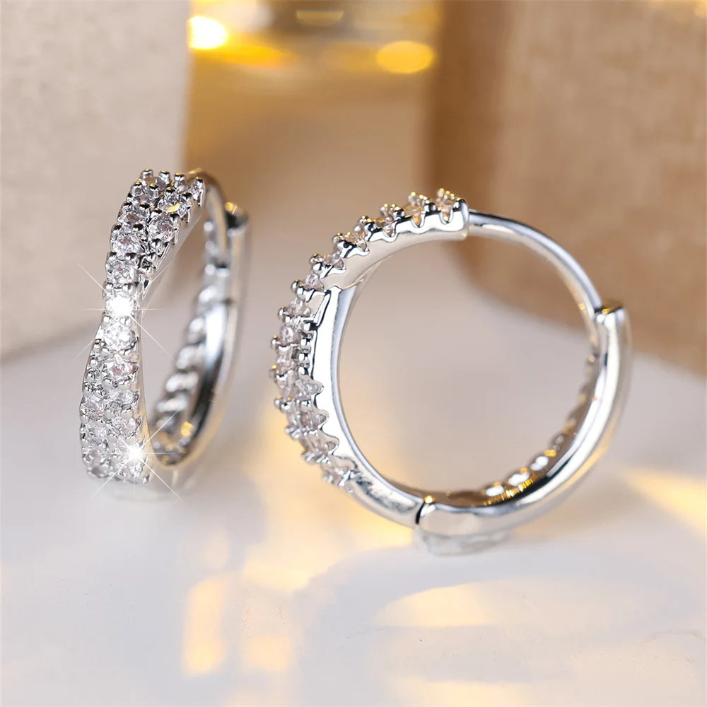 Aros Trenzados con Circonitas - CRISTAL & ZIRCON