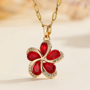 Collier Pendentif Fleur Saphir - NAWARA