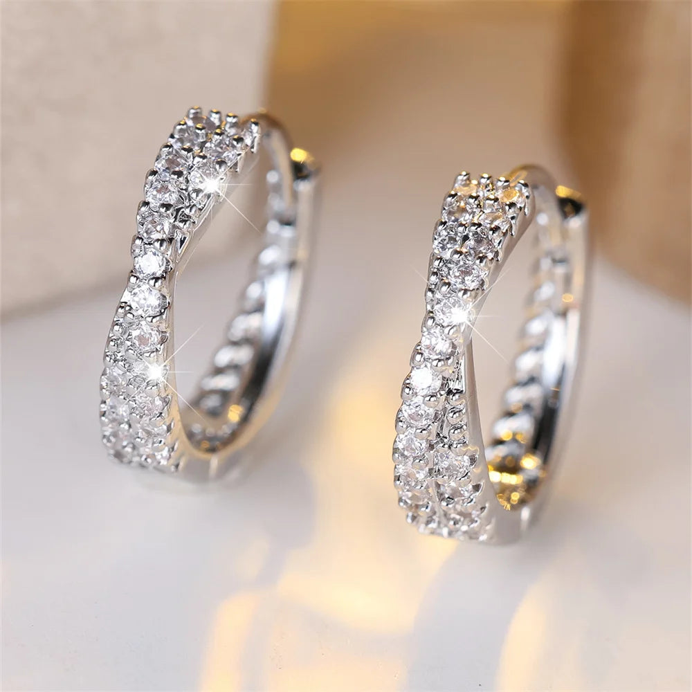 Aros Trenzados con Circonitas - CRISTAL & ZIRCON