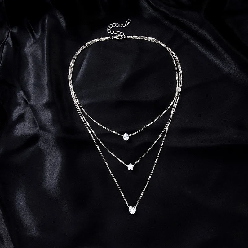 Collier Triple Rang - CRISTAL & ZIRCON